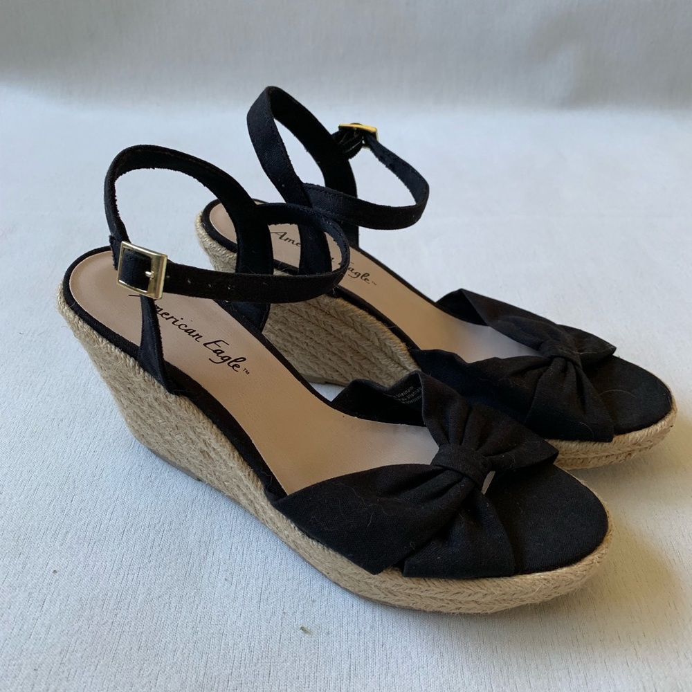 American eagle black espadrille wedges - Picture 3 of 7